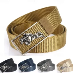 Outlet OUKU Men's Tactical Belt Nylon Web Work Belt Black Kakhi Nylon Plain Daily Wear Going out Weekend