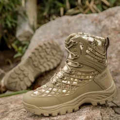 Discount OUKU Men's Tactical Camo Outdoor Boots with Non-Slip Sole and Reinforced Support – Durable Lace-Up Hiking & Hunting Footwear