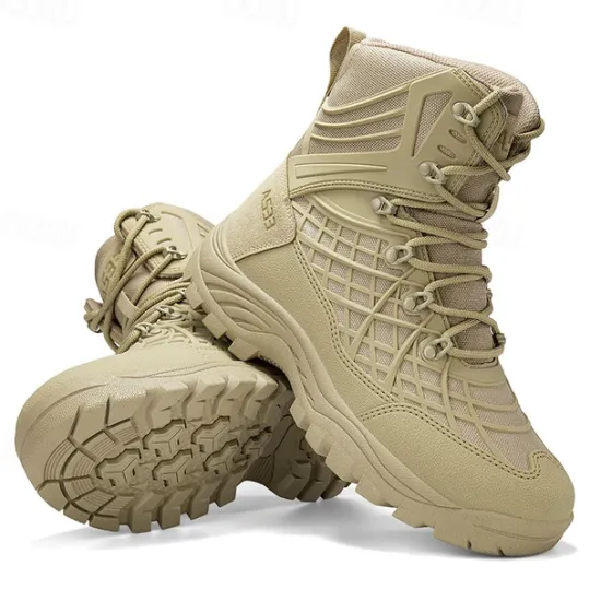 Discount OUKU Men's Tactical Camo Outdoor Boots with Non-Slip Sole and Reinforced Support – Durable Lace-Up Hiking & Hunting Footwear