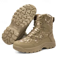 Discount OUKU Men's Tactical Camo Outdoor Boots with Non-Slip Sole and Reinforced Support – Durable Lace-Up Hiking & Hunting Footwear