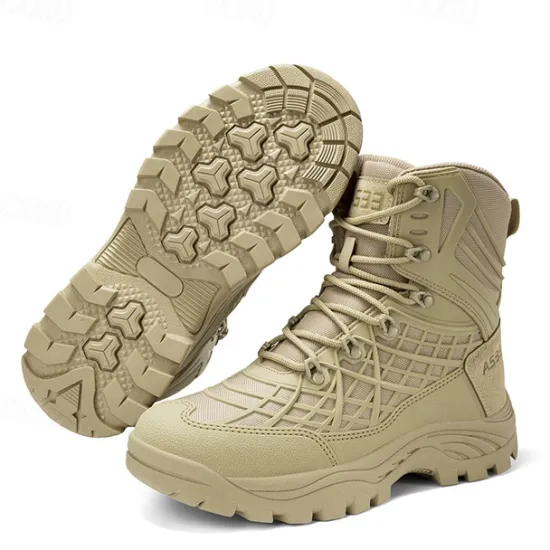 Discount OUKU Men's Tactical Camo Outdoor Boots with Non-Slip Sole and Reinforced Support – Durable Lace-Up Hiking & Hunting Footwear