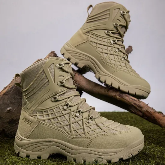Discount OUKU Men's Tactical Camo Outdoor Boots with Non-Slip Sole and Reinforced Support – Durable Lace-Up Hiking & Hunting Footwear