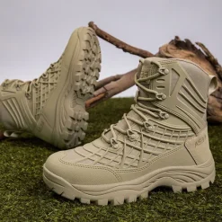 Discount OUKU Men's Tactical Camo Outdoor Boots with Non-Slip Sole and Reinforced Support – Durable Lace-Up Hiking & Hunting Footwear