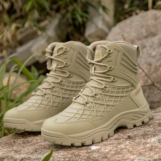 Discount OUKU Men's Tactical Camo Outdoor Boots with Non-Slip Sole and Reinforced Support – Durable Lace-Up Hiking & Hunting Footwear