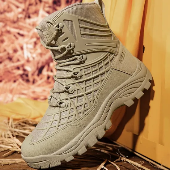 Discount OUKU Men's Tactical Camo Outdoor Boots with Non-Slip Sole and Reinforced Support – Durable Lace-Up Hiking & Hunting Footwear