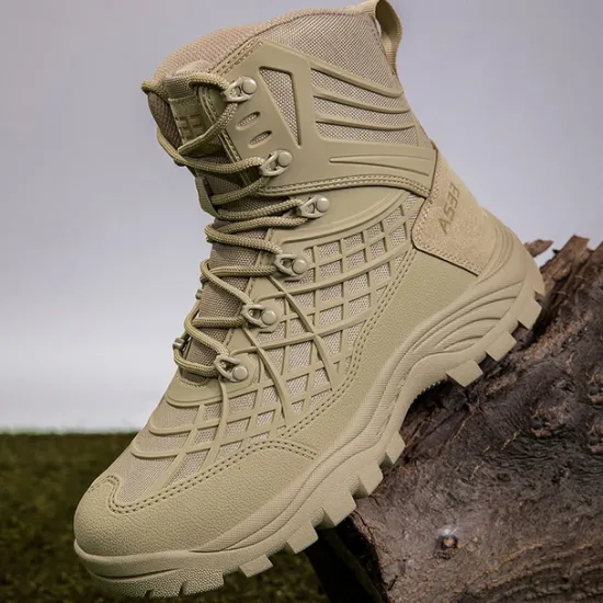 Discount OUKU Men's Tactical Camo Outdoor Boots with Non-Slip Sole and Reinforced Support – Durable Lace-Up Hiking & Hunting Footwear