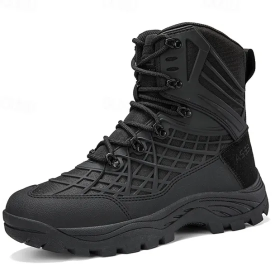Discount OUKU Men's Tactical Camo Outdoor Boots with Non-Slip Sole and Reinforced Support – Durable Lace-Up Hiking & Hunting Footwear