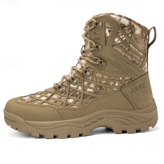 Discount OUKU Men's Tactical Camo Outdoor Boots with Non-Slip Sole and Reinforced Support – Durable Lace-Up Hiking & Hunting Footwear
