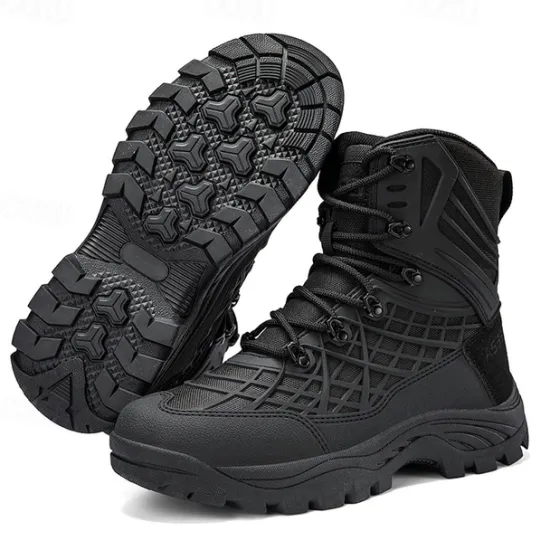 Discount OUKU Men's Tactical Camo Outdoor Boots with Non-Slip Sole and Reinforced Support – Durable Lace-Up Hiking & Hunting Footwear