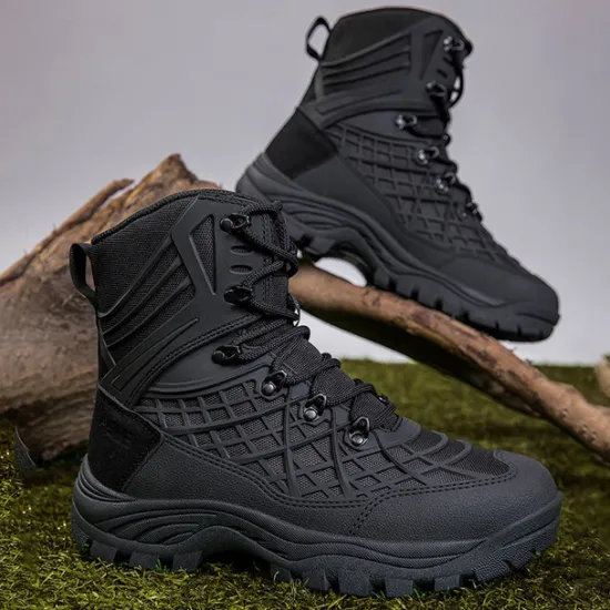 Discount OUKU Men's Tactical Camo Outdoor Boots with Non-Slip Sole and Reinforced Support – Durable Lace-Up Hiking & Hunting Footwear