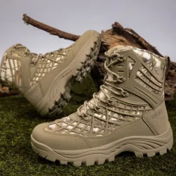Discount OUKU Men's Tactical Camo Outdoor Boots with Non-Slip Sole and Reinforced Support – Durable Lace-Up Hiking & Hunting Footwear