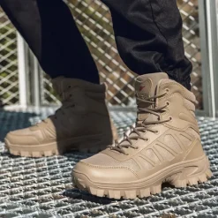 OUKU Men's Tactical Combat Boots with Rugged Non-Slip Soles – Durable and Breathable Military-Style Footwear for Hiking, Work, and Outdoor Activities