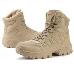 OUKU Men's Tactical Combat Boots with Rugged Non-Slip Soles – Durable and Breathable Military-Style Footwear for Hiking, Work, and Outdoor Activities