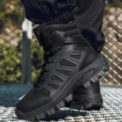 OUKU Men's Tactical Combat Boots with Rugged Non-Slip Soles – Durable and Breathable Military-Style Footwear for Hiking, Work, and Outdoor Activities