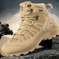Clearance OUKU Men's Tactical Hiking Boots - Lightweight Desert Combat Boots with Breathable Mesh and Anti-Slip Sole for Outdoor Adventures