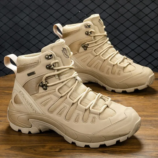 Clearance OUKU Men's Tactical Hiking Boots - Lightweight Desert Combat Boots with Breathable Mesh and Anti-Slip Sole for Outdoor Adventures