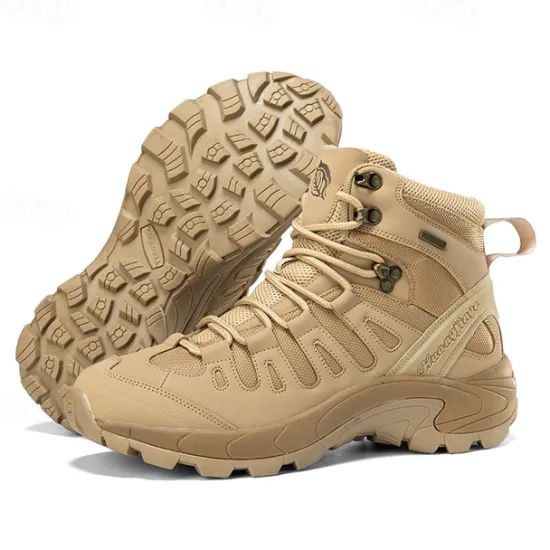 Clearance OUKU Men's Tactical Hiking Boots - Lightweight Desert Combat Boots with Breathable Mesh and Anti-Slip Sole for Outdoor Adventures