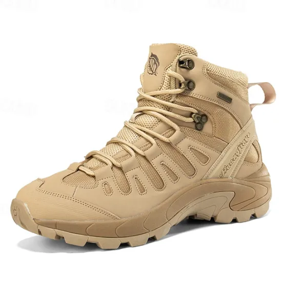 Clearance OUKU Men's Tactical Hiking Boots - Lightweight Desert Combat Boots with Breathable Mesh and Anti-Slip Sole for Outdoor Adventures