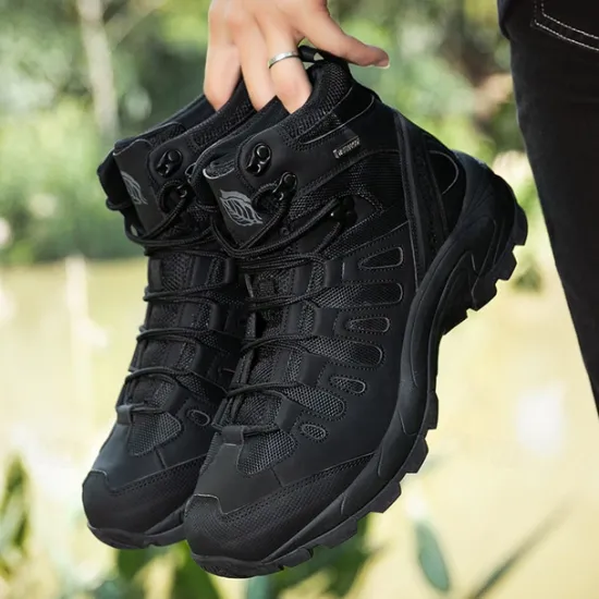 Clearance OUKU Men's Tactical Hiking Boots - Lightweight Desert Combat Boots with Breathable Mesh and Anti-Slip Sole for Outdoor Adventures