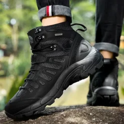 Clearance OUKU Men's Tactical Hiking Boots - Lightweight Desert Combat Boots with Breathable Mesh and Anti-Slip Sole for Outdoor Adventures