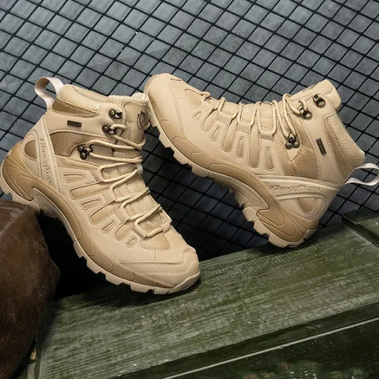 Clearance OUKU Men's Tactical Hiking Boots - Lightweight Desert Combat Boots with Breathable Mesh and Anti-Slip Sole for Outdoor Adventures