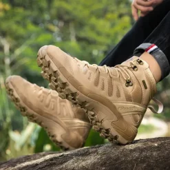 Clearance OUKU Men's Tactical Hiking Boots - Lightweight Desert Combat Boots with Breathable Mesh and Anti-Slip Sole for Outdoor Adventures