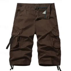 Outlet OUKU Men's Tactical Shorts Capri Cargo Shorts Cargo Shorts Capri Pants Hiking Shorts Buttons Multi Pocket Plain Wearable Calf-Length Outdoor Daily Going out Fashion Classic Lake blue Black