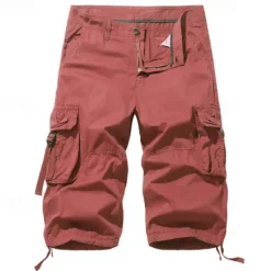 Outlet OUKU Men's Tactical Shorts Capri Cargo Shorts Cargo Shorts Capri Pants Hiking Shorts Buttons Multi Pocket Plain Wearable Calf-Length Outdoor Daily Going out Fashion Classic Lake blue Black
