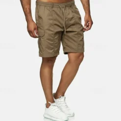 Clearance OUKU Men's Tactical Shorts Cargo Shorts Shorts Drawstring Elastic Waist Multi Pocket Plain Wearable Short Outdoor Daily Camping & Hiking Fashion Classic Black Navy Blue