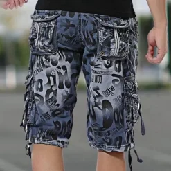 Sale OUKU Men's Tactical Shorts Cargo Shorts Camo Shorts Shorts Buttons Multi Pocket Camo Camouflage Wearable Knee Length Outdoor Daily Camping & Hiking Fashion Classic Camouflage Blue Camouflage Gray