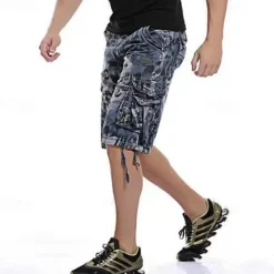 Sale OUKU Men's Tactical Shorts Cargo Shorts Camo Shorts Shorts Buttons Multi Pocket Camo Camouflage Wearable Knee Length Outdoor Daily Camping & Hiking Fashion Classic Camouflage Blue Camouflage Gray
