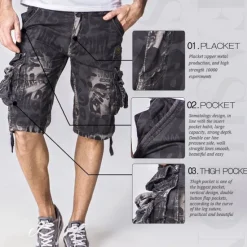Sale OUKU Men's Tactical Shorts Cargo Shorts Camo Shorts Shorts Buttons Multi Pocket Camo Camouflage Wearable Knee Length Outdoor Daily Camping & Hiking Fashion Classic Camouflage Blue Camouflage Gray