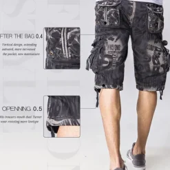 Sale OUKU Men's Tactical Shorts Cargo Shorts Camo Shorts Shorts Buttons Multi Pocket Camo Camouflage Wearable Knee Length Outdoor Daily Camping & Hiking Fashion Classic Camouflage Blue Camouflage Gray