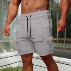 Best OUKU Men's Tactical Shorts Cargo Shorts Shorts Bermuda shorts Casual Shorts Drawstring Multi Pocket Straight Leg Plain Breathable Knee Length Outdoor Casual Fashion Streetwear Black Green Micro-elastic