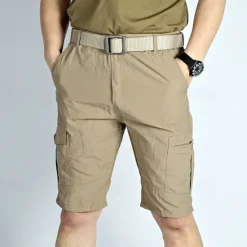 Best OUKU Men's Tactical Shorts Cargo Shorts Shorts Hiking Shorts Buttons Multi Pocket Plain Wearable Short Outdoor Daily Going out Fashion Classic Black Army Green