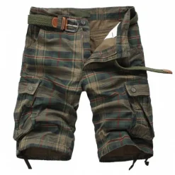 Outlet OUKU Men's Tactical Shorts Cargo Shorts Shorts Pocket Plaid Comfort Breathable Outdoor Daily Going out Fashion Casual Green Khaki