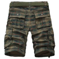 Outlet OUKU Men's Tactical Shorts Cargo Shorts Shorts Pocket Plaid Comfort Breathable Outdoor Daily Going out Fashion Casual Green Khaki