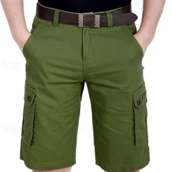 Hot OUKU Men's Tactical Shorts Cargo Shorts Shorts Hiking Shorts Buttons Multi Pocket Plain Wearable Knee Length Outdoor Daily Camping & Hiking Fashion Classic ArmyGreen Yellow