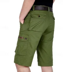 Hot OUKU Men's Tactical Shorts Cargo Shorts Shorts Hiking Shorts Buttons Multi Pocket Plain Wearable Knee Length Outdoor Daily Camping & Hiking Fashion Classic ArmyGreen Yellow