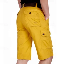 Hot OUKU Men's Tactical Shorts Cargo Shorts Shorts Hiking Shorts Buttons Multi Pocket Plain Wearable Knee Length Outdoor Daily Camping & Hiking Fashion Classic ArmyGreen Yellow