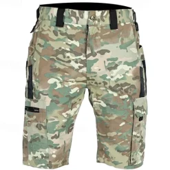 Best OUKU Men's Tactical Shorts Cargo Shorts Camping Shorts Shorts Hiking Shorts Elastic Waist Multi Pocket Plain Waterproof Wearable Knee Length Outdoor Casual Daily Fashion Streetwear Camouflage Black