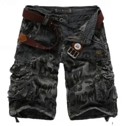 New OUKU Men's Tactical Shorts Cargo Shorts Camo Shorts Shorts Buttons Multi Pocket Camo Camouflage Wearable Knee Length Outdoor Daily Camping & Hiking Fashion Classic Camouflage Blue Camouflage Gray