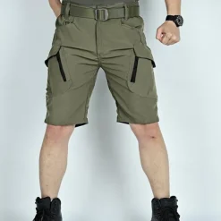 New OUKU Men's Tactical Shorts Cargo Shorts Zipper Pocket Plain Waterproof Breathable Outdoor Daily Going out Fashion Casual Black Green