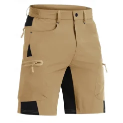 Hot OUKU Men's Tactical Shorts Cargo Shorts Shorts Casual Shorts Patchwork Zipper Pocket Straight Leg Plain Breathable Soft Knee Length Casual Daily Holiday Fashion Streetwear Khaki Light Grey