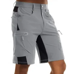 Hot OUKU Men's Tactical Shorts Cargo Shorts Shorts Casual Shorts Patchwork Zipper Pocket Straight Leg Plain Breathable Soft Knee Length Casual Daily Holiday Fashion Streetwear Khaki Light Grey