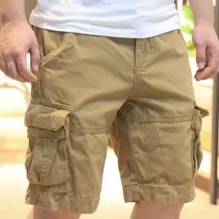Best OUKU Men's Tactical Shorts Cargo Shorts Shorts Buttons Multi Pocket Plain Camouflage Wearable Knee Length Outdoor Daily Camping & Hiking Fashion Classic Camouflage khaki White