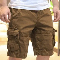 Best OUKU Men's Tactical Shorts Cargo Shorts Shorts Buttons Multi Pocket Plain Camouflage Wearable Knee Length Outdoor Daily Camping & Hiking Fashion Classic Camouflage khaki White