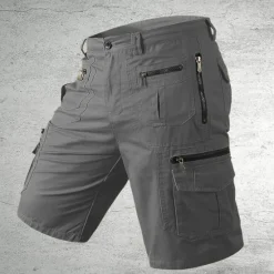 OUKU Men's Tactical Shorts Cargo Shorts Shorts Hiking Shorts Buttons Multi Pocket Plain Wearable Short Outdoor Daily Camping & Hiking Fashion Classic Black Light Green