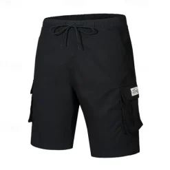 Hot OUKU Men's Tactical Shorts Cargo Shorts Shorts Drawstring Elastic Waist Multi Pocket Plain Wearable Short Outdoor Daily Going out Fashion Classic Black Army Green