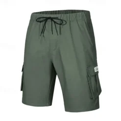 Hot OUKU Men's Tactical Shorts Cargo Shorts Shorts Drawstring Elastic Waist Multi Pocket Plain Wearable Short Outdoor Daily Going out Fashion Classic Black Army Green